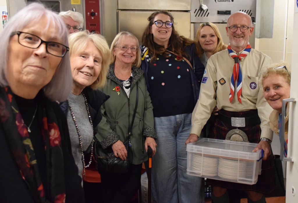 People gathered indoors on Remembrance Sunday