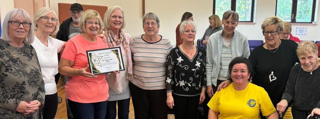 Warm Hub representatives with their Spirit of Blantyre certificate