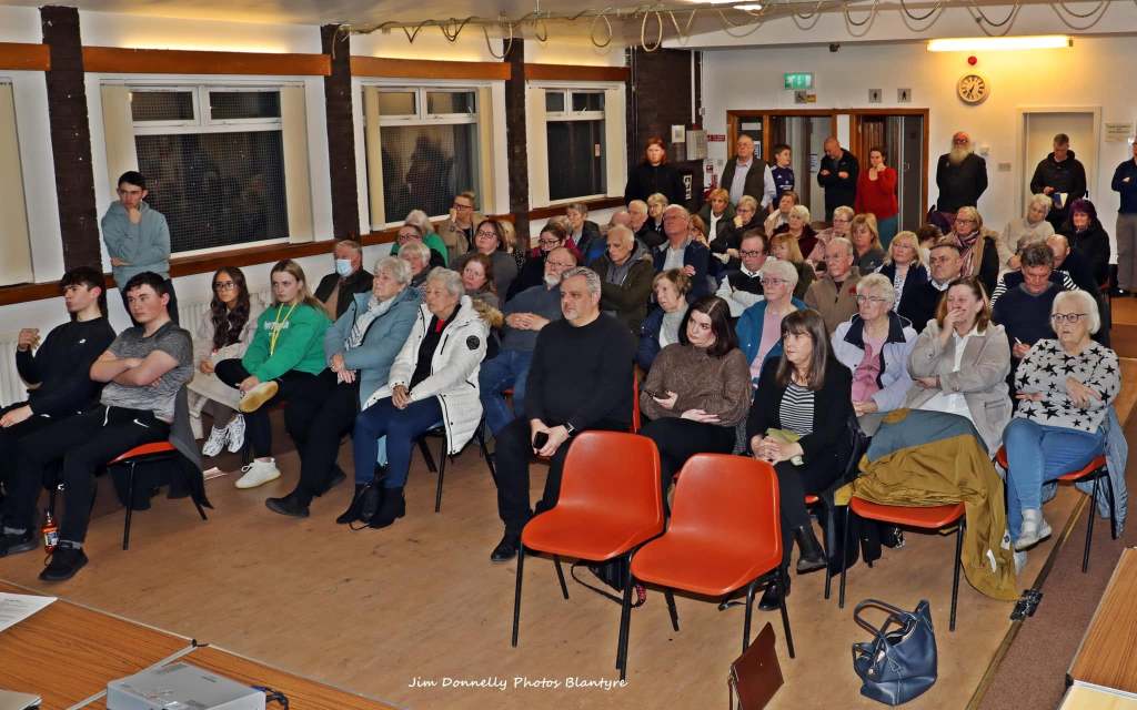 Residents and speakers at a Blantyre Community Council meeting