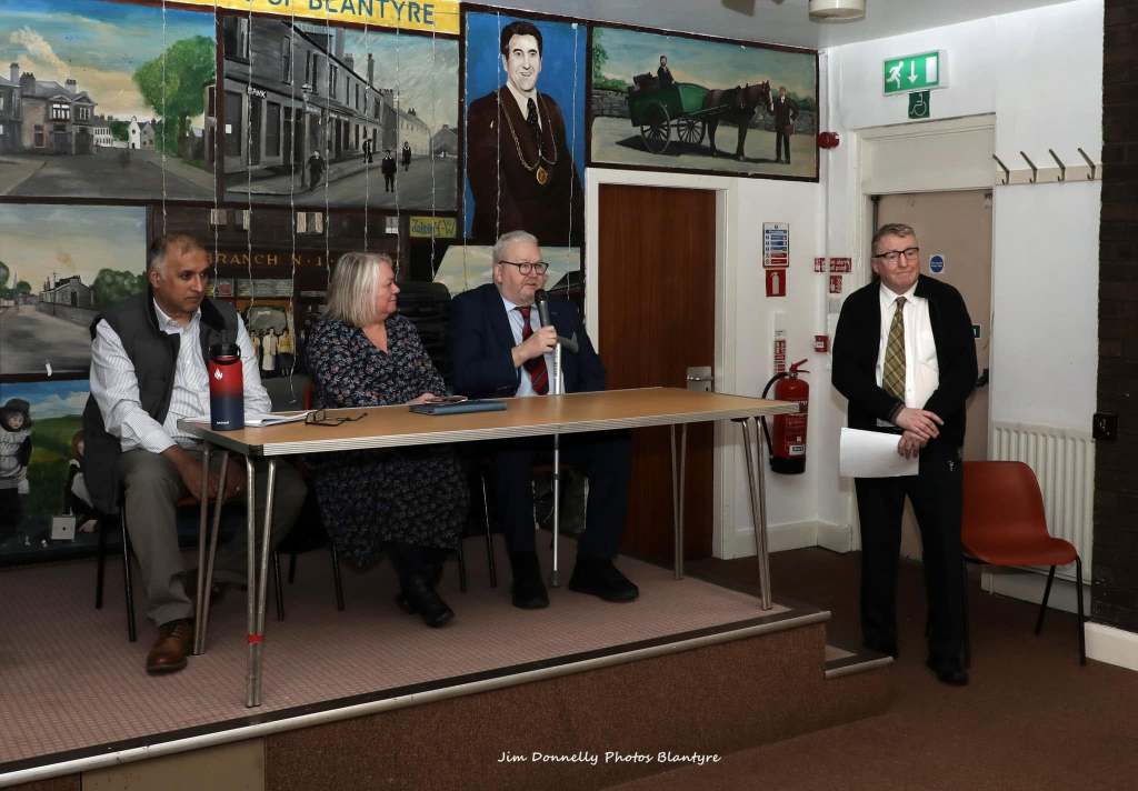 Residents and speakers at a Blantyre Community Council meeting