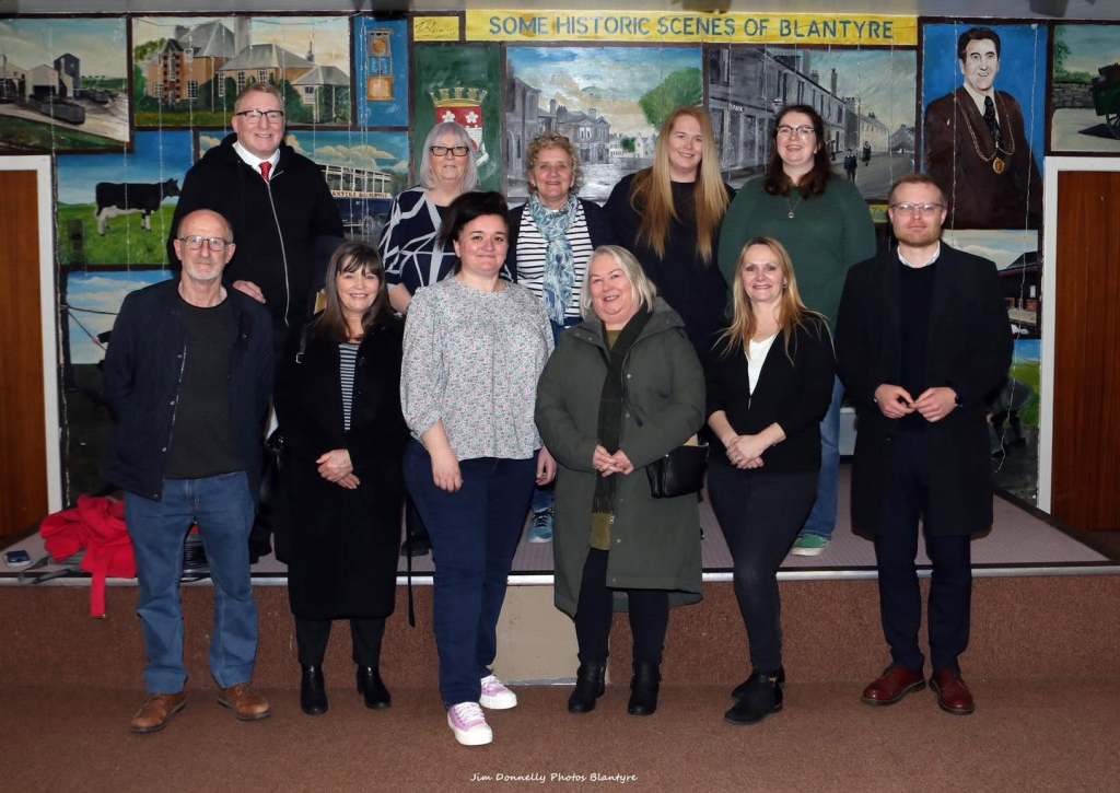 Residents and speakers at a Blantyre Community Council meeting